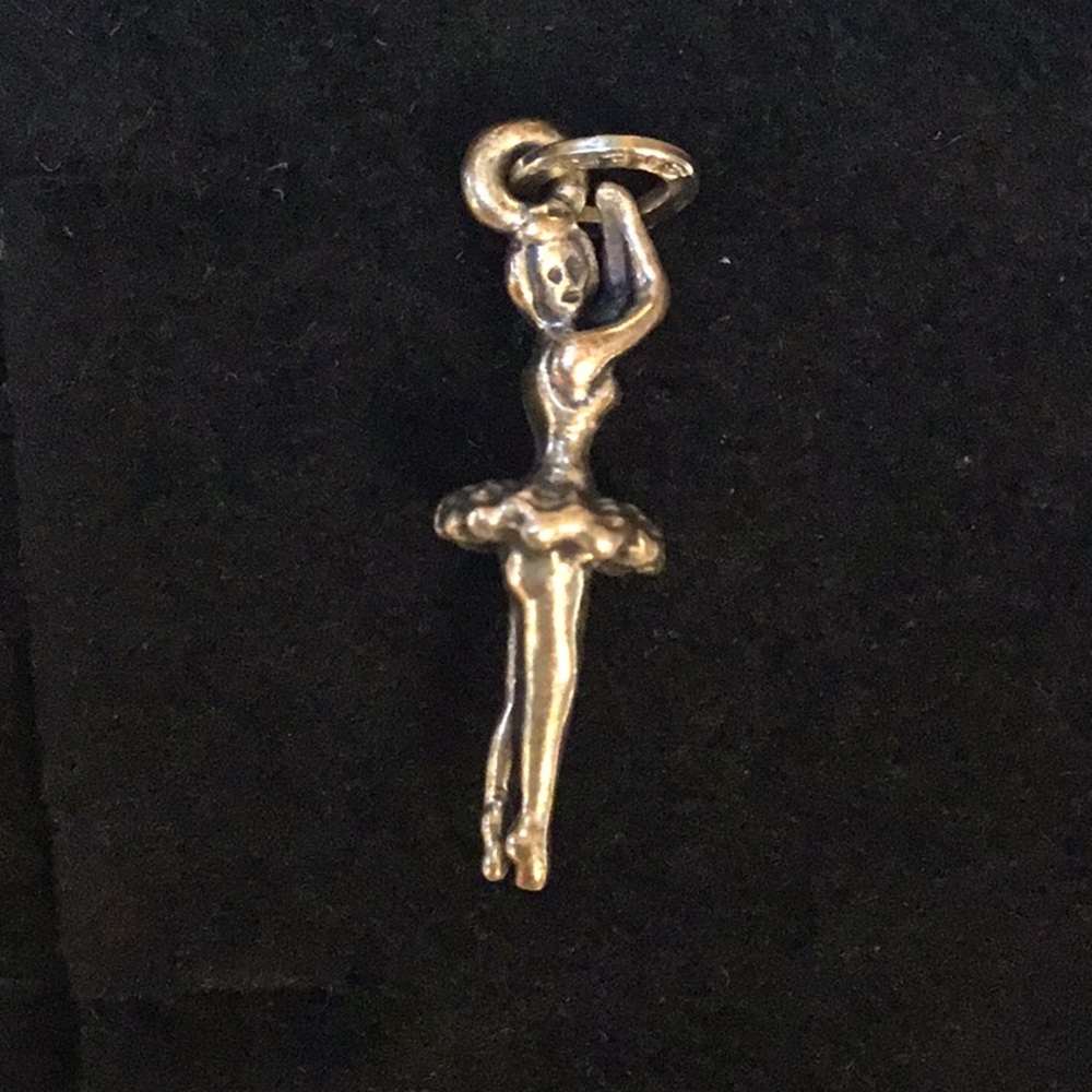 Beaucraft Vintage sterling silver ballerina charm, original jump ring